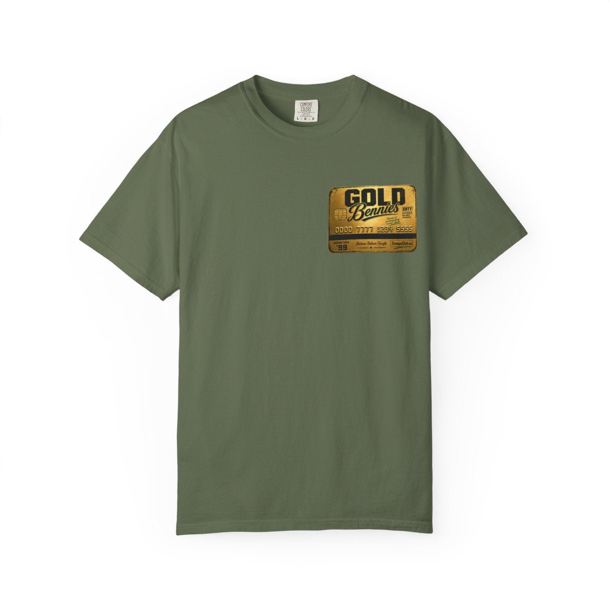 GOLD BENNIES Streetwear Tee Sage front mockup