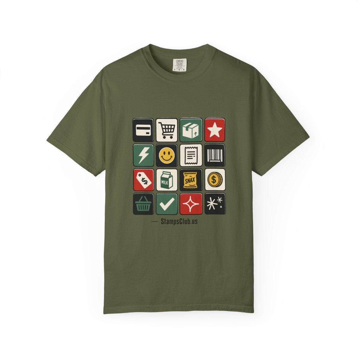 Stamp Sheet Grid Minimalist Tee Hemp front mockup
