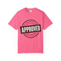 Stamped Approved Minimalist Tee Crunchberry front mockup