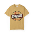 Stamped Approved Minimalist Tee Mustard front mockup