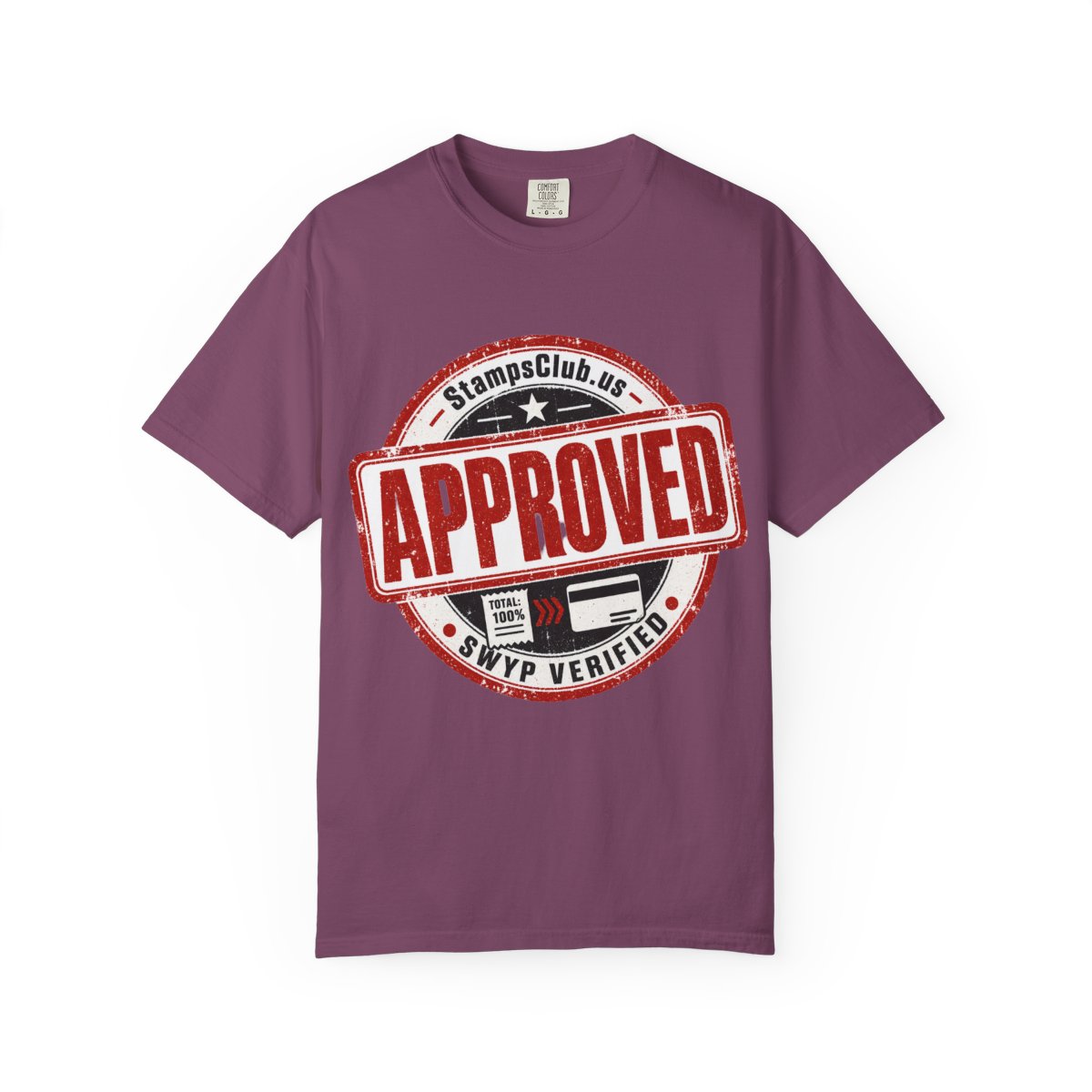Stamped Approved Streetwear Tee Berry front mockup