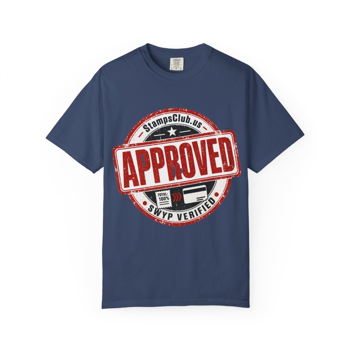 Stamped Approved Streetwear Tee China Blue front mockup