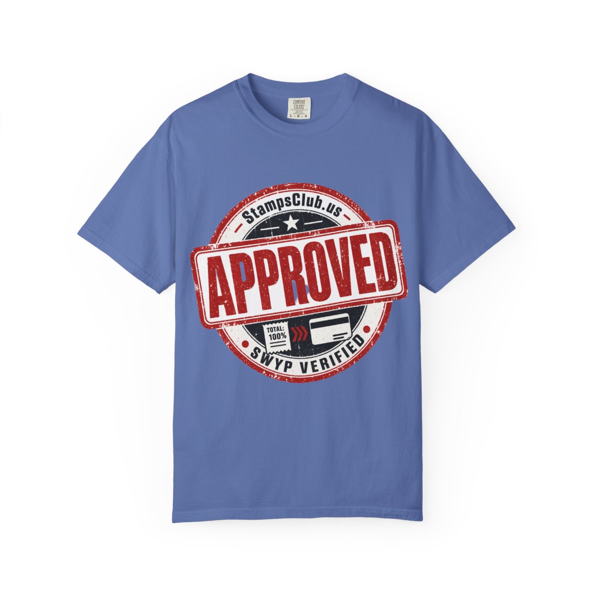 Stamped Approved Streetwear Tee Mystic Blue front mockup