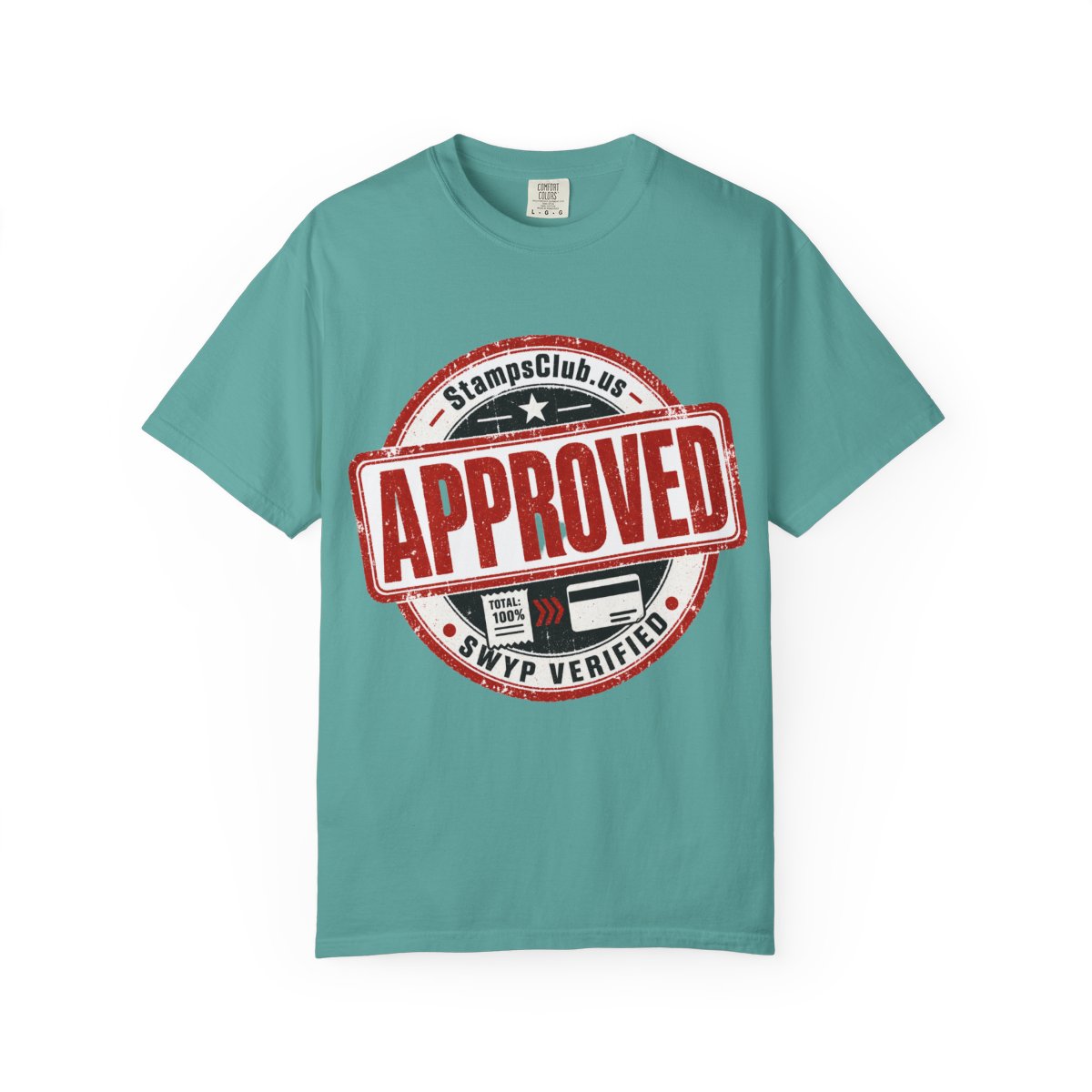 Stamped Approved Streetwear Tee Seafoam front mockup