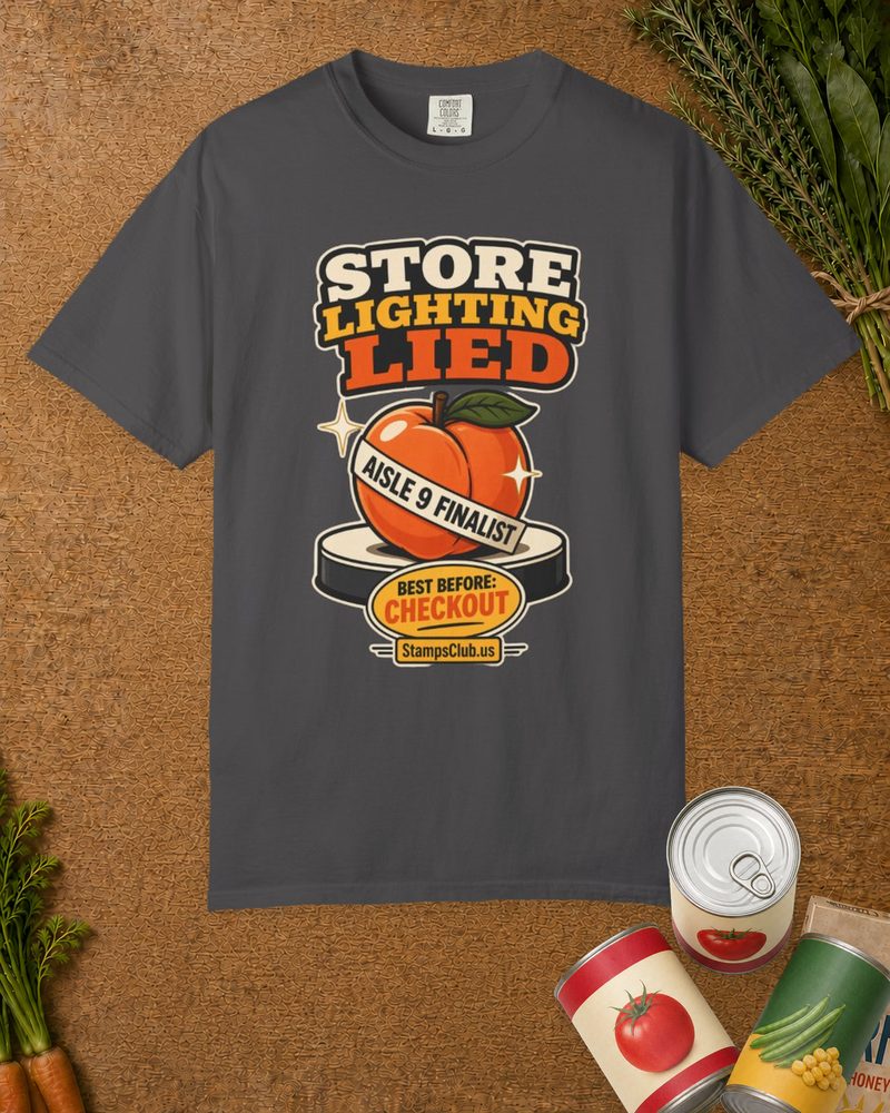Store Lighting Lied Tee Graphite in-context mockup