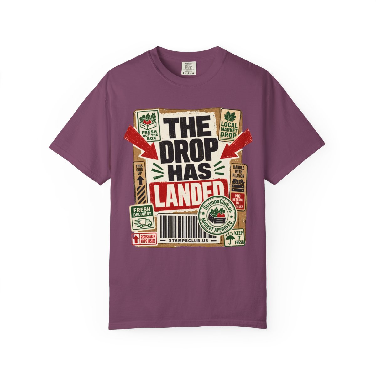 Drop Has Landed FarmersMarket Tee Berry front mockup