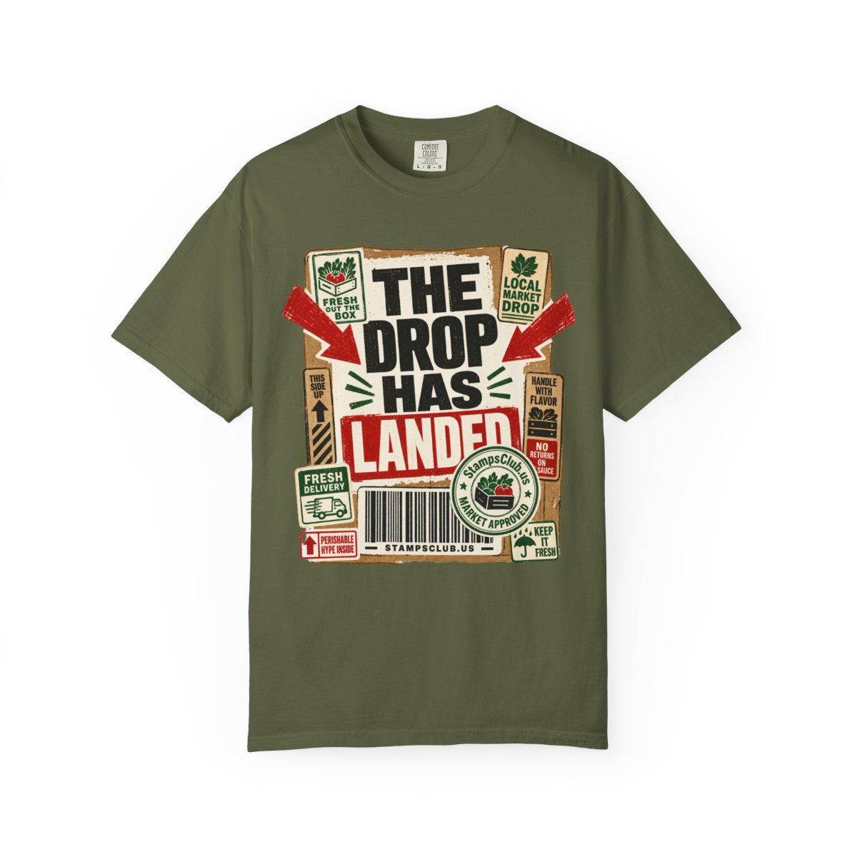 Drop Has Landed FarmersMarket Tee Hemp front mockup