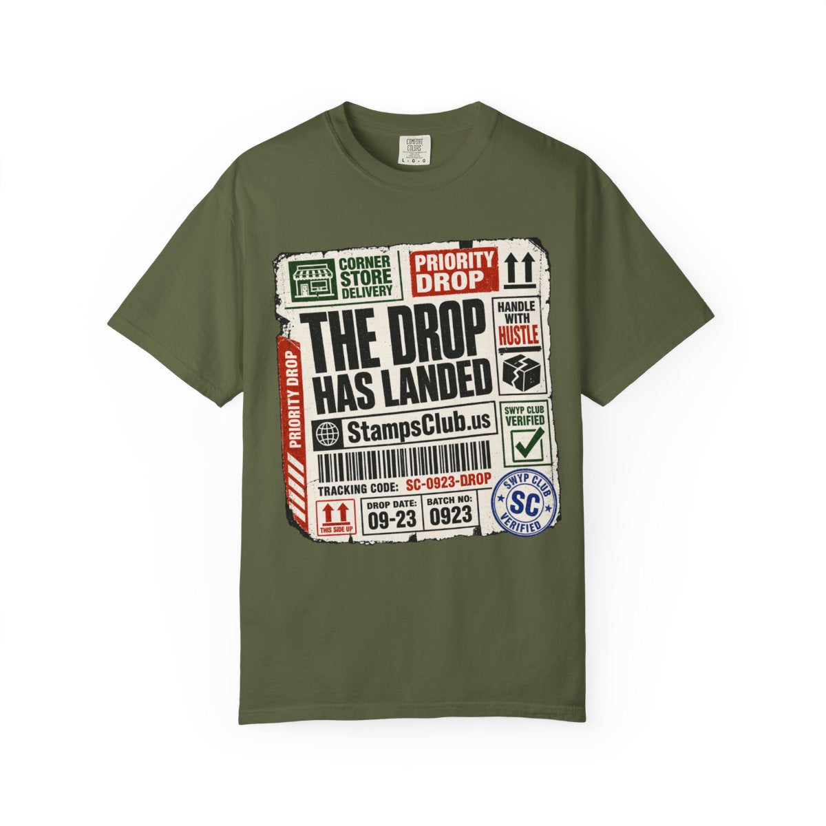 Drop Has Landed Streetwear Tee Hemp front mockup