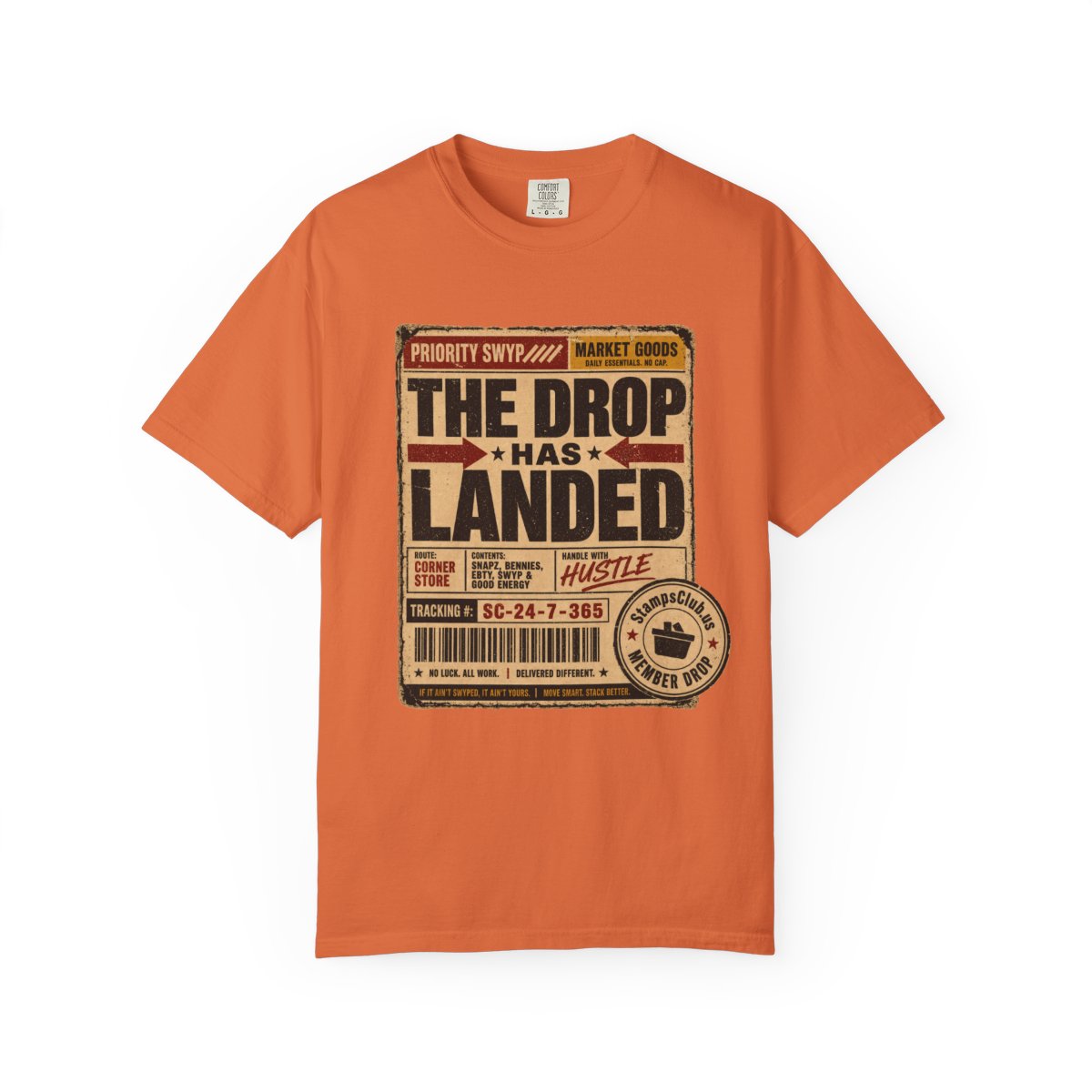 Drop Has Landed Vintage Tee Burnt Orange front mockup