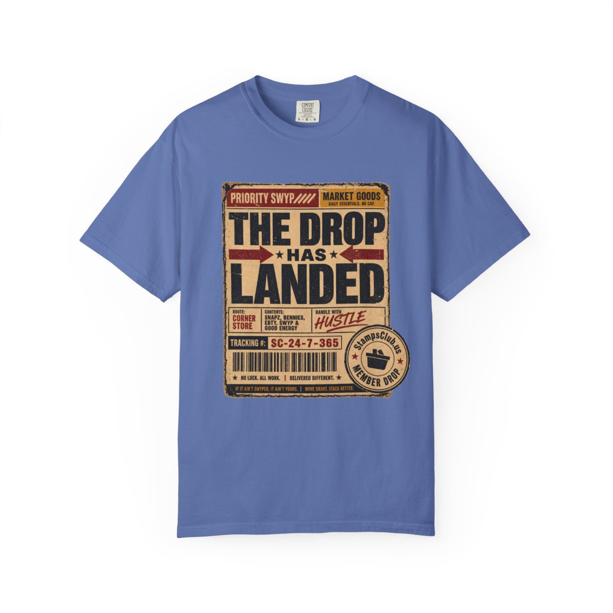 Drop Has Landed Vintage Tee Mystic Blue front mockup