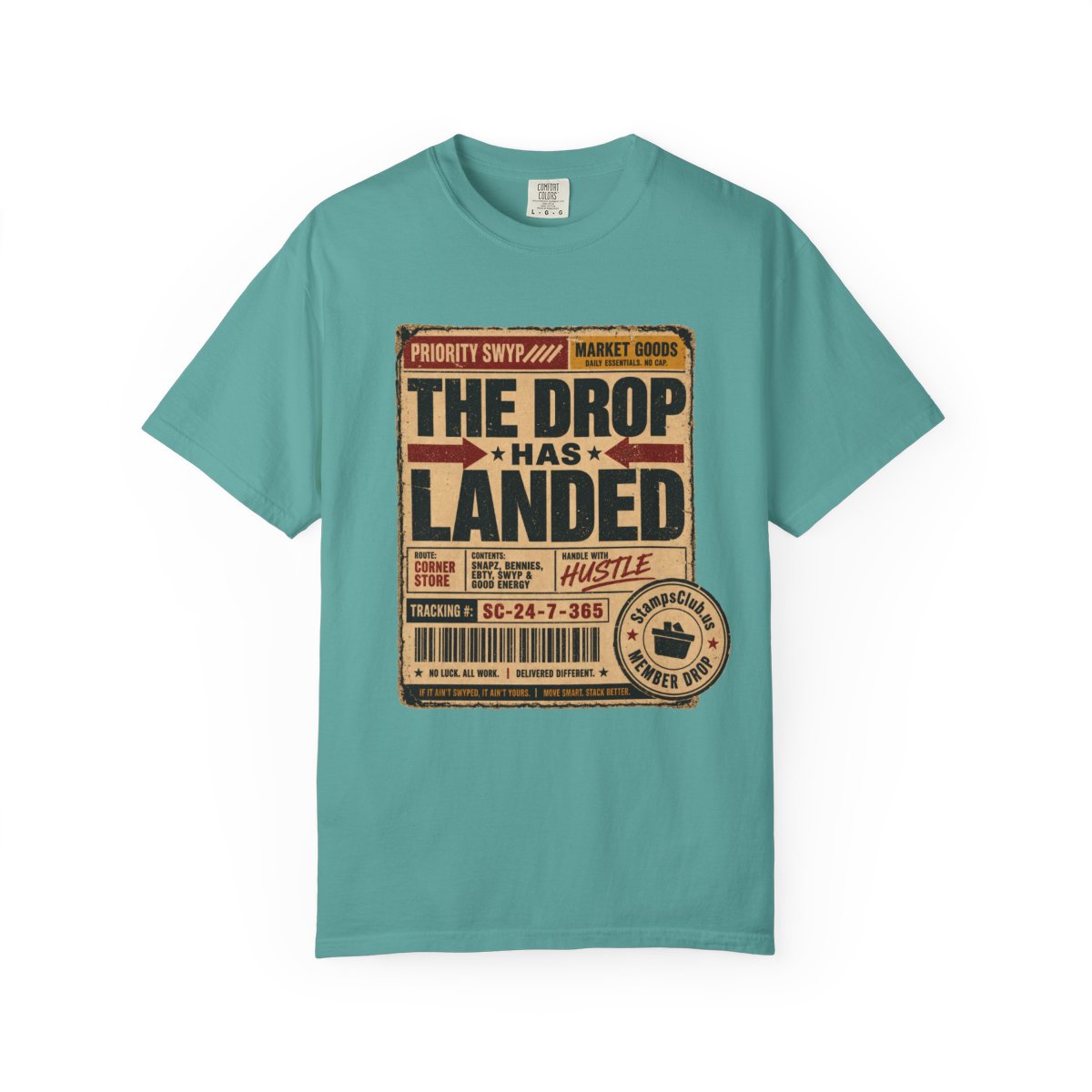 Drop Has Landed Vintage Tee Seafoam front mockup